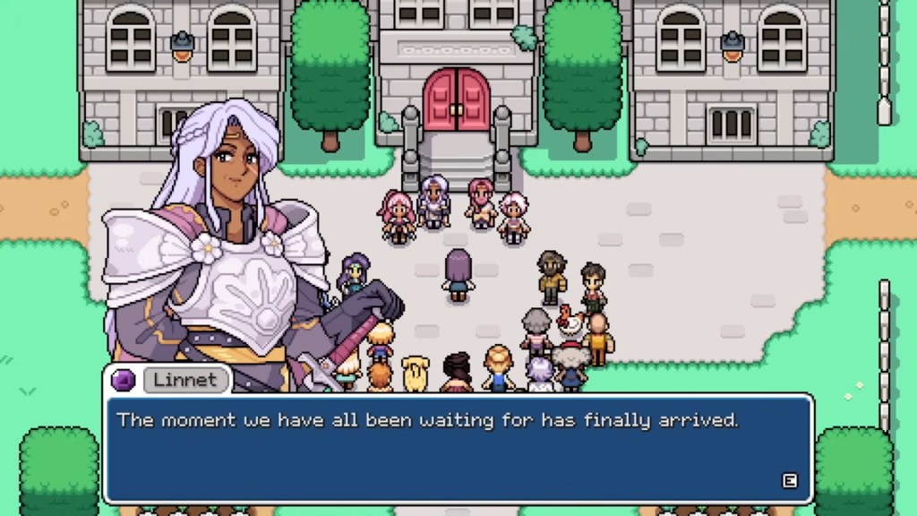 Field of Mistria 1.0 Announcement Trailer showing Linnet with the dialogue, "The moment we have all been waiting for has finally arrived."
