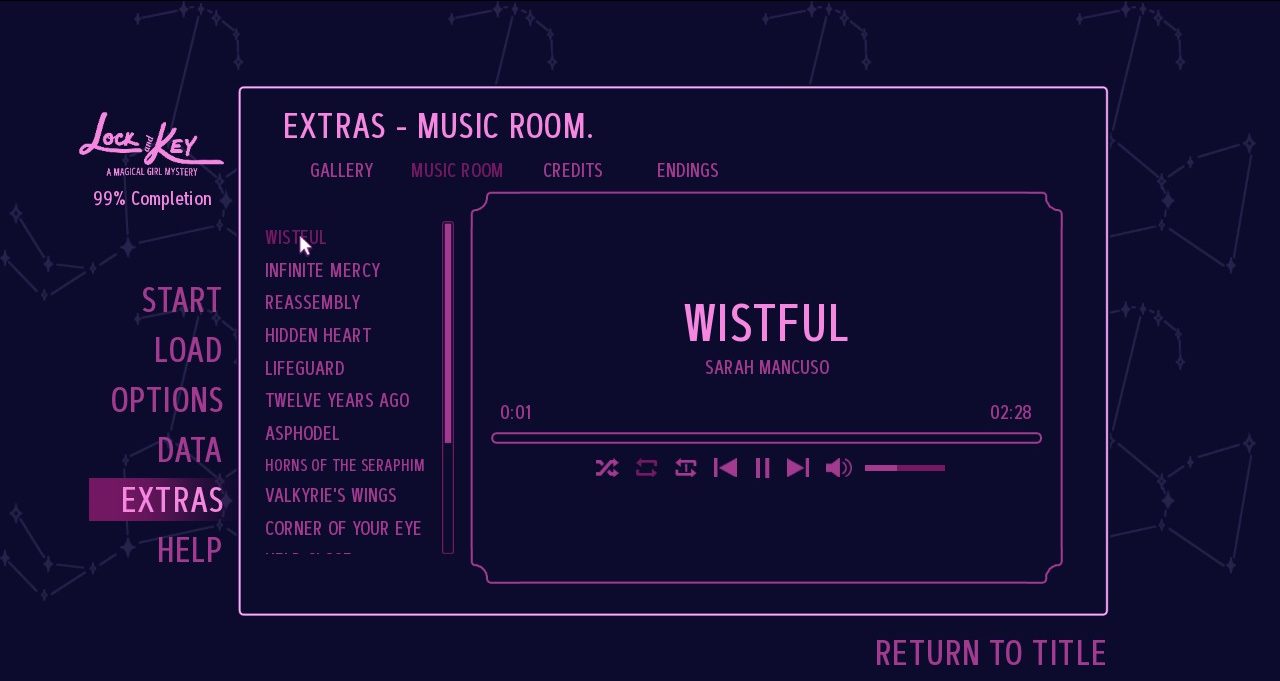 The Music Room in the Extras Menu.