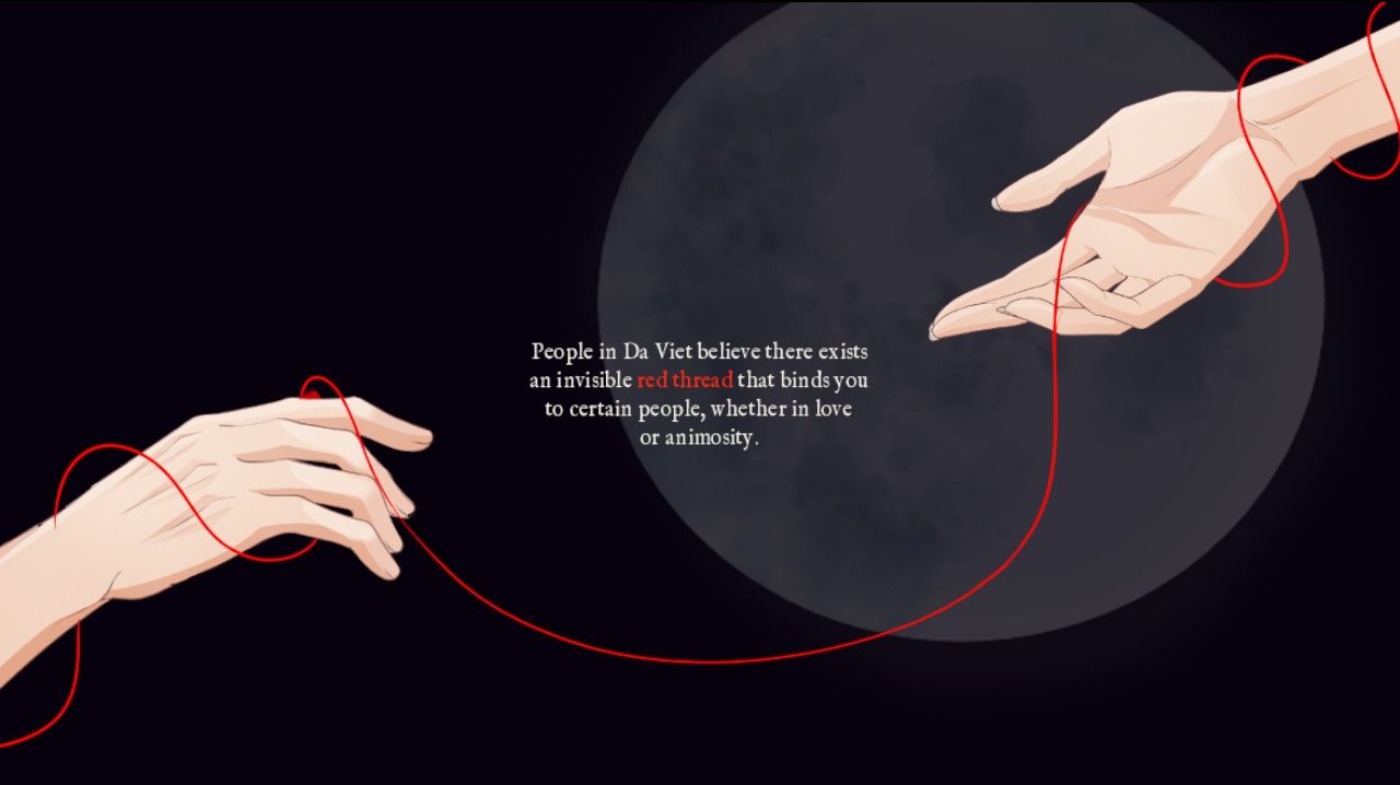 A red thread symbolising destiny in Who Murdered My Empress?